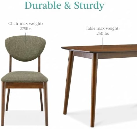 Best Choice Products 5-Piece Dining Set, Compact Mid-Century Modern Table &am...