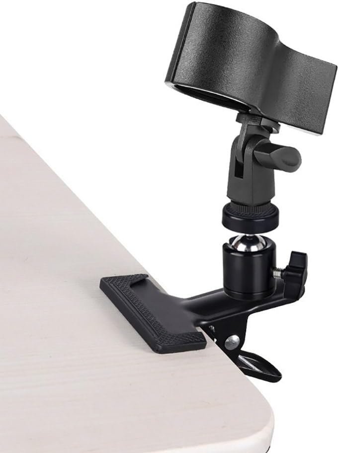 Hands Free Hair Dryer Holder Stand 360 Degree Rotating Sturdy Metal Base Strong Clamp Adjustable Flexible Blow Dryer Stand