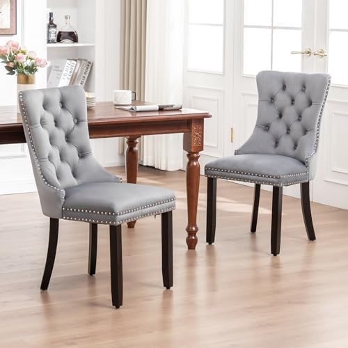 Hixkol Velvet Dining Chairs Set of 2,Upholstered Dining Chairs with Ring Pull...