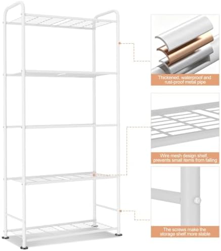 VTRIN Storage Shelves, 5 Tier Garage Shelving with Leveling Feet, Sturdy Meta...