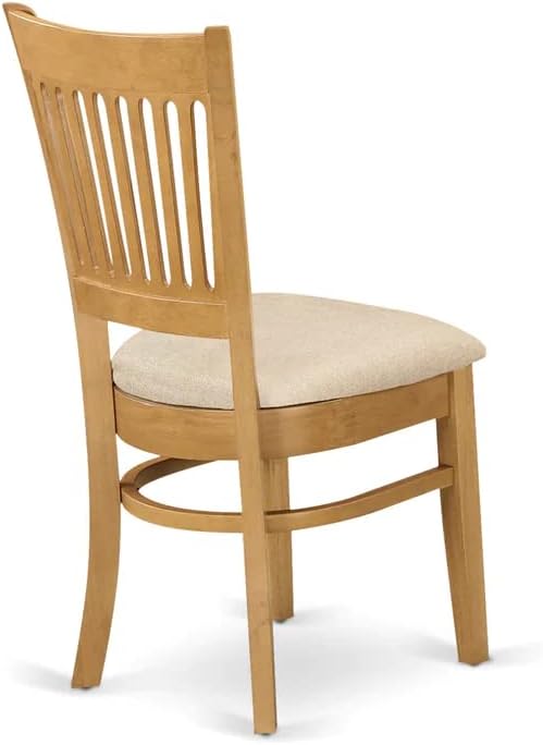 East West Furniture VAC-OAK-C Vancouver Dining Chairs - Linen Fabric Upholste...