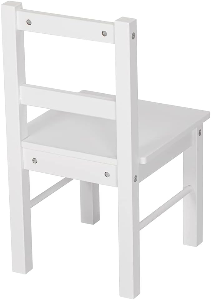 UTEX Child's Wooden Chair Pair for Play or Activity, Set of 2, White …