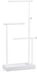 SRIWATANA Jewelry Organizer Stand, Extra Tall Jewelry Display Necklace Holder, Gift Idea (White)