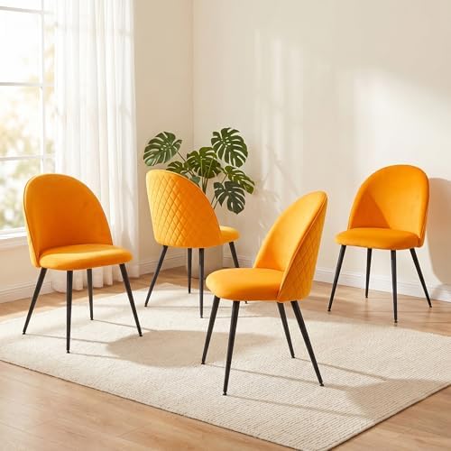 Homedot Round Dining Table Set for 4 with Chairs, Modern Kitchen Table&Ch...