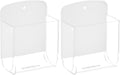 Cosmos Pack of 2 Acrylic Remote Control Holder Adhesive Wall Mount Phone Holder Wall Mount Organizer Media Storage Box Phone Charging Storage Box for Home Office Living Room Bedroom (Transparent)
