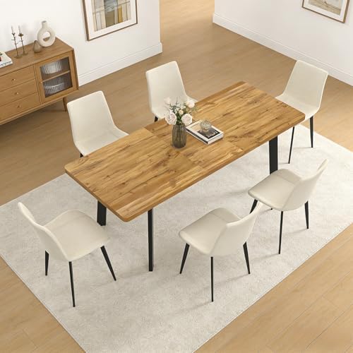 63"-78.7" Expandable Dining Room Table Set for 4-8 People, Walnut |...