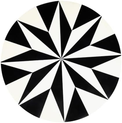 JONATHAN Y Calix 23.5" Round Compass Rose Pedestal Drink Table, Black | ...