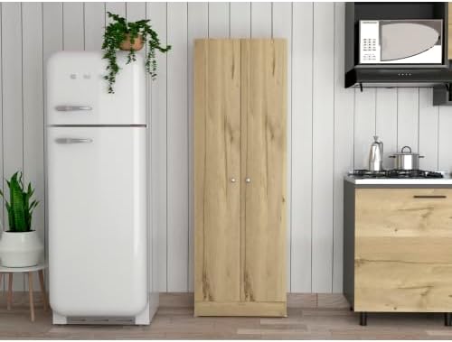 71" Tall Kitchen Pantry Cabinet with Storage, 2-Door Cupboard Credenza B...