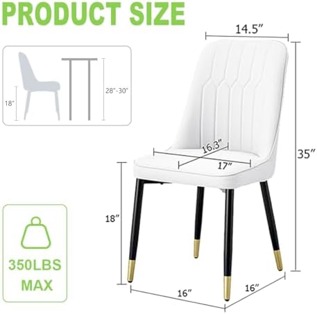 Dining Chairs Set of 4,Modern Dining Room Chairs,Faux Leather Dining Chairs w...