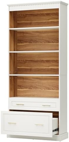 Tribesigns 5-Shelf Bookcase with File Cabinet Drawer, 72" Tall Bookshelf...