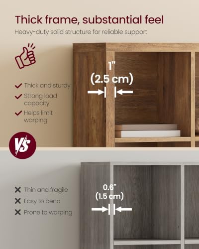 VASAGLE 8-Cube Bookshelf, Adjustable Storage Shelf