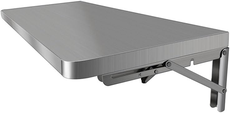 304 Stainless Steel Folding Wall Shelf Wall Mount Kitchen Storage Shelves Rounded Corners Food-Grade Folding Table Thickened Bracket for Laundry Room Garage Restaurant.(70x30cm/27.6x11.8in)