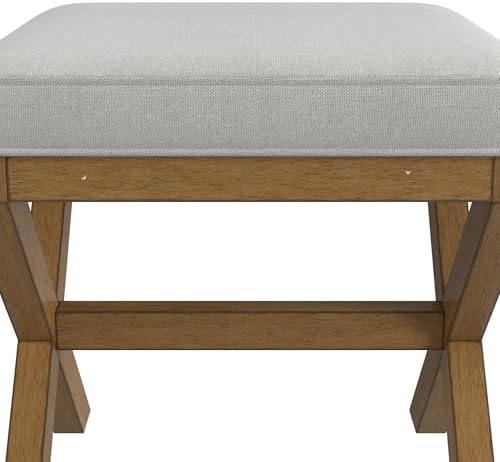 Hillsdale Somerset Backless Wood Vanity Stool for Makeup Room or Bathroom, Da...