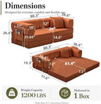 GEARIVY Folding Sofa Bed Convertable Corduroy Couch King Size Floor Sleeper 4-in-1 DIY Combination Modular Sofa Fold Out Futon Lounge Comfy Foldable Lazy cama for Living Room