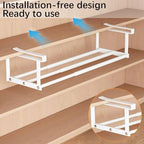 Cabinet Telescopic Shelf, Slim Descent Cabinet Tiers, Retractable Hanging Shoe Rack Organizer, Multifunctional Telescopic Shelf Cabinets for Storing Shoe Cloth,Snack (2pcs White, 40-75cm)