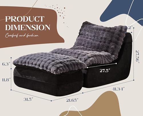 Hobestluk Small Couch Sofa Chaise Lounge Chair Recliner Chair with Footrest |...