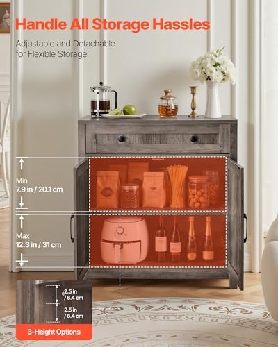 VEVOR Buffet Cabinet, Farmhouse Sideboard Cabinet with Drawer, 30" Coffe...