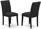 East West Furniture X697AB624-5 5 Piece Kitchen Table Set Includes a Rectangle Dining Room Table with X-Legs and 4 Black Color Linen Fabric Parson Dining Chairs, 36x60 Inch, Multi-Color
