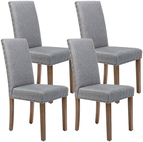 Upholstered Dining Chair Modern Stylish Fabric Kitchen Diner, Set of 4