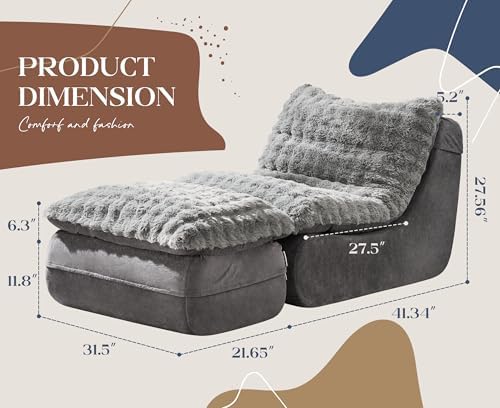 Hobestluk Small Couch Sofa Chaise Lounge Chair Recliner Chair with Footrest |...