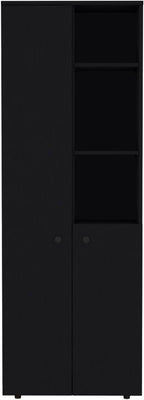 67-Inch Kitchen Pantry - Spacious Storage Cabinet with 3 Doors and 3 Exterior Shelves