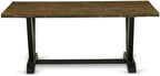 East West Furniture VT677 V-Style Mid-Century Modern Dining Table - a Rectangle Solid Wood Table Top with Stylish Legs, 40x72 Inch, Multi-Color