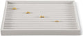 Velvet Ring Display Tray, Stackable Muilt Slot Rings Ear Stud Storage Tray, Drawer Insert Jewelry Accessories Organizers Plate (White)