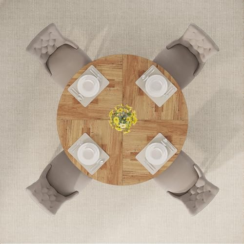 Tribesigns 47 inch Round Dining Table Wood Kitchen Table for Dining Room, 47&...