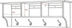 Prepac 48" Contemporary Wall Mounted Coat Rack, Coat Hooks Wall Mount with 3 Shelves, Ideal for Hallway or Entryway Storage Solution, 11.5"D x 48"W x 14.25"H, White