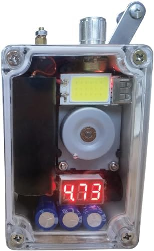 Gikfun Hand Crank Generator, Portable Emergency USB Charger with COB Light an...