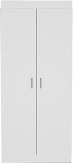Spacious White Pantry Cabinet: 5 Shelves, 3 Door Shelves