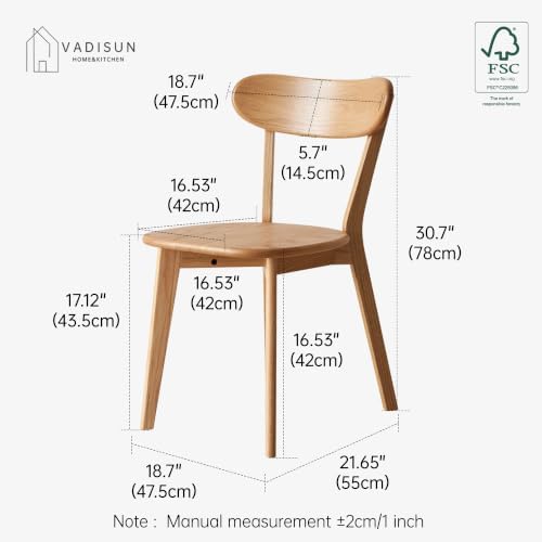 Oak Dining Chairs, Kitchen Chairs, 100% Solid Wood Modern Dinner Chair with C...