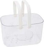 Ergonomic Handle Plastic Storage Basket Bathroom Organizer with Drainage Design Large Capacity Portable Caddy for Household Toiletries and Cleaning Supplies