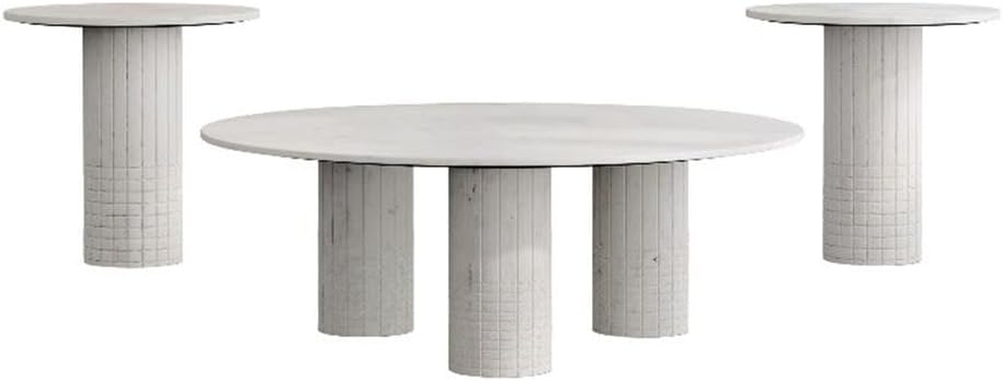 Coaster Home Furnishings Astoria 3-piece Marble Coffee and End Table Set White