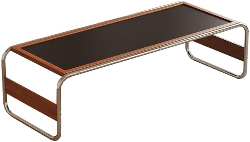 Small Round Table Mid-Century Modern Wood & Metal Coffee Table Black Top ...