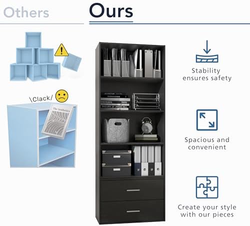 Homes: Inside + Out Apexa 2-Tier Cube Storage Organizer Shelves, Stackable Wo...