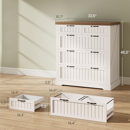 SEDETA Farmhouse File Cabinet with 5 Drawers, Filing Cabinet for Home Office,...