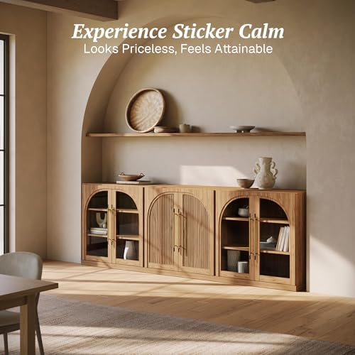 BELLEZE Jagger 3-Piece Modular Sideboard Buffet Cabinet - Camel