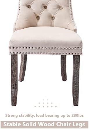 Virabit Upholstered Dining Chairs Set of 4, Velvet Tufted Dining Chairs with ...