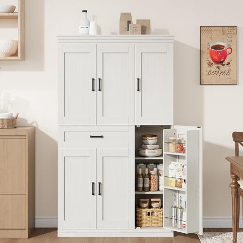 Garvee 70" Tall Kitchen Pantry Storage Cabinet,Modern Kitchen Hutch Cabi...