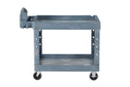 Rubbermaid Commercial Products BRUTE Heavy Duty 2-Shelf Utility/Service Cart, Large, Lipped Shelves, Ergonomic Handle, 750 lbs. Capacity, Black, for Warehouse/Garage/Cleaning/Maintenance/Stadiums
