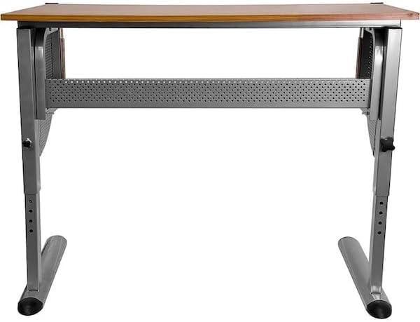 Flash Furniture Berkley Adjustable Drawing and Drafting Table with Pewter Fra...