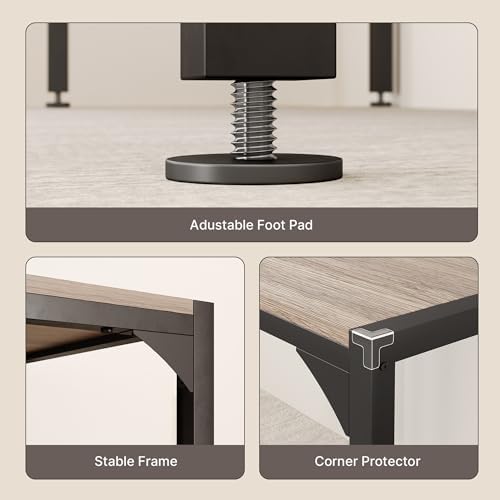 Gizoon Square Dining Table Set for 2, Kitchen Table with 2 Benches Grey