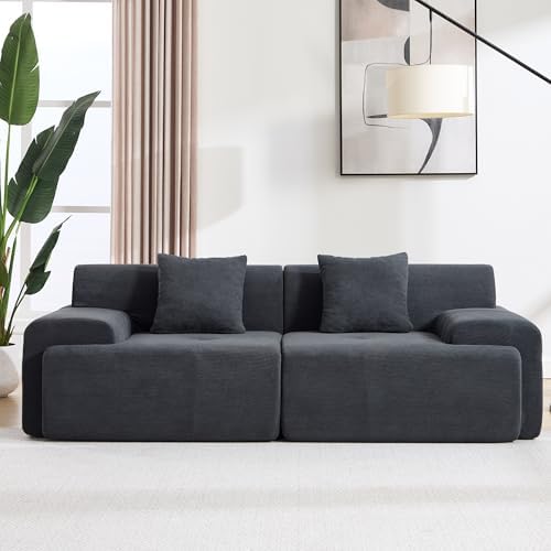 86" Loveseat Modular Sectional Sofa, Oversized 2-Seater Full Foam Cloud ...