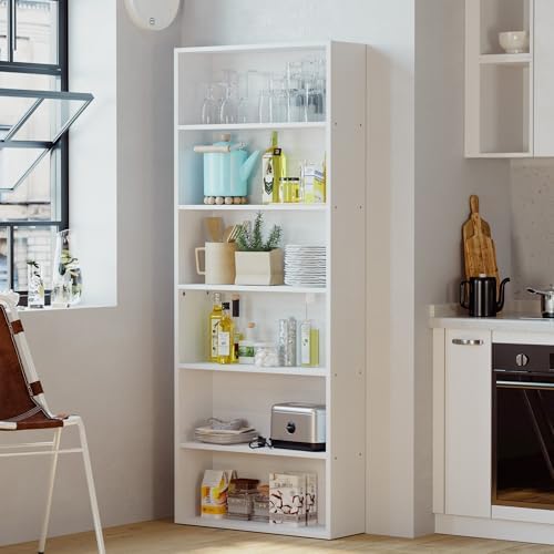 IRONCK Bookshelves and Bookcases Floor Standing 6 Tiers Display Storage Shelv...