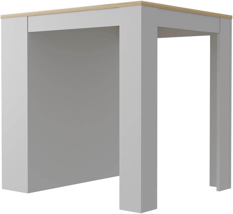 Contemporary Kitchen Island + Pantry Cabinet Combo, Kitchen Storage, White an...