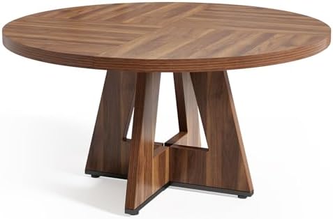 LITTLE TREE Round Dining Table for 4-6 People, 47 Inches Dining Room Table wi...