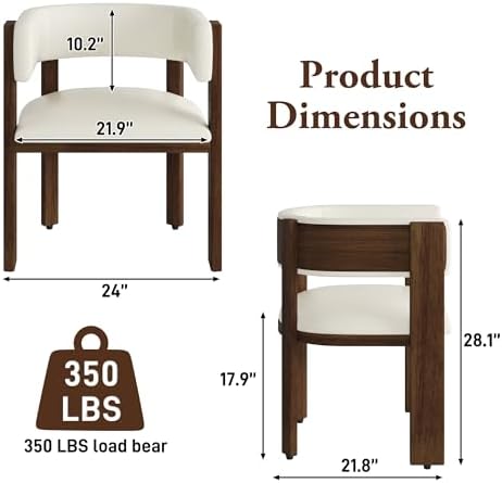 Squireewo Barrel Dining Chairs Set of 2, Modern Dining Room Chairs with Curve...