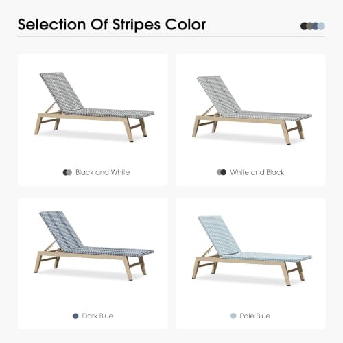 PURPLE LEAF Oversize Chaise Lounge Champagne Frame Set of 2, Dark Blue | 3-Ye...