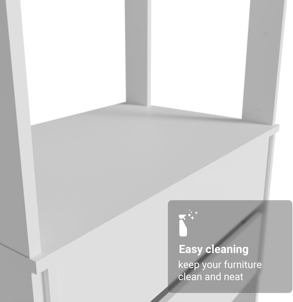 Madesa Kitchen Pantry Storage Rack 27" L with 2 Drawers and Open Shelves...